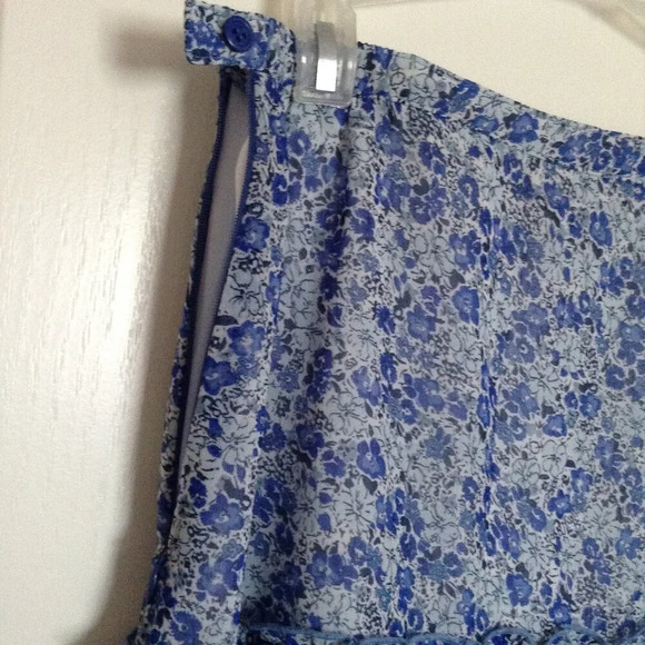 Laura Women's Maxi Flowy Maxi Skirt Blue Floral Ruffles Lined Size 8 Western - Picture 5 of 8